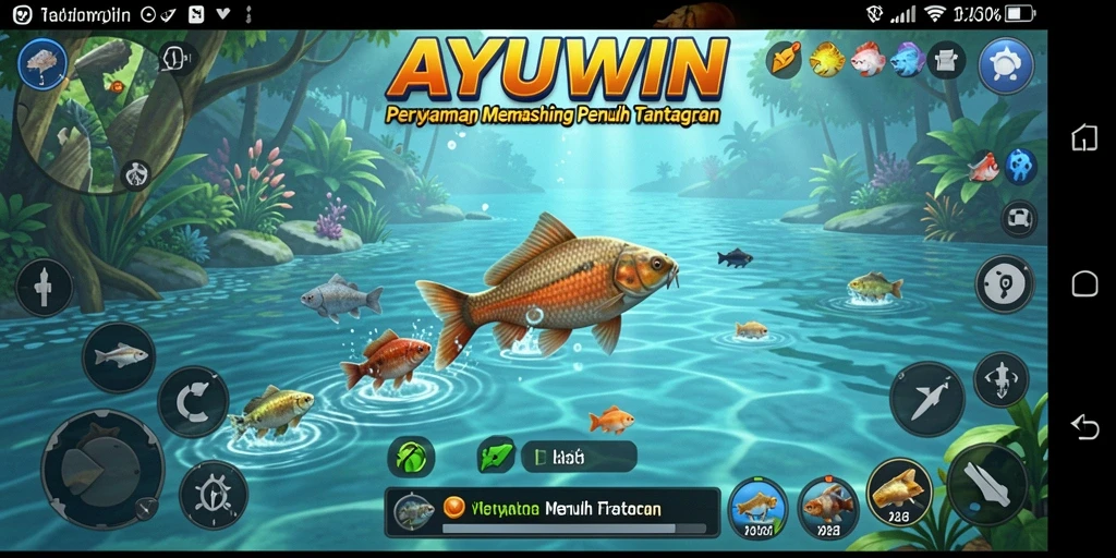 Tampilkan aksi memancing seru dalam AYUWIN dengan grafis yang menarik.