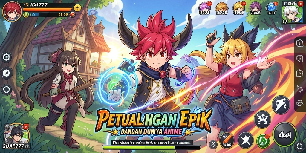 Tangkapan layar gameplay IDA777 menunjukkan aksi seru dan karakter anime yang menarik.