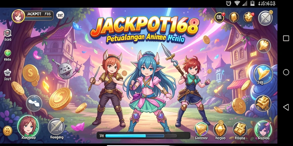 Tampilan gameplay JACKPOT168 dengan karakter Anime yang menawan.