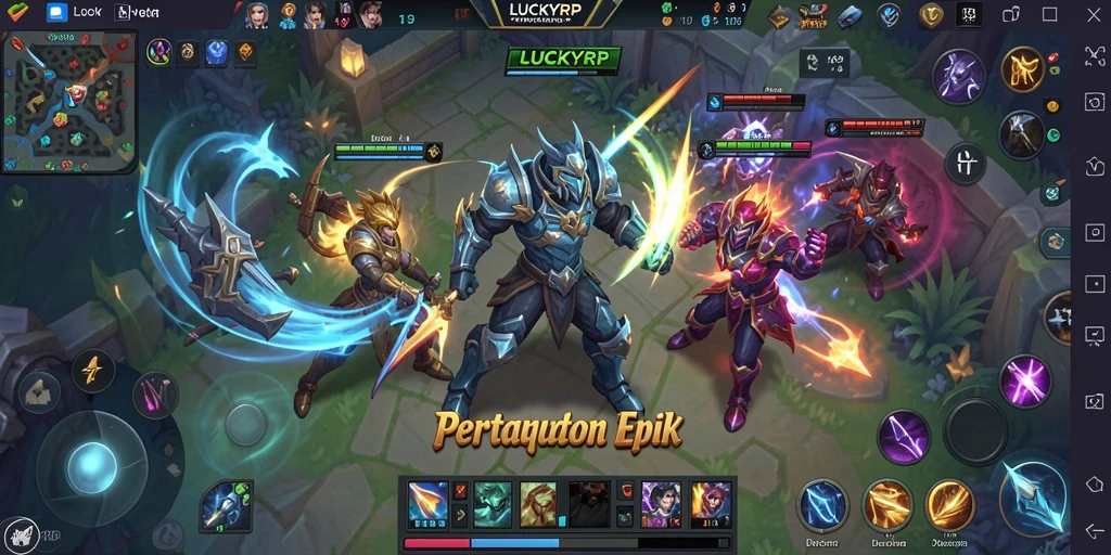 Tampilan screenshot LUCKYRP dengan aksi pertarungan yang seru.
