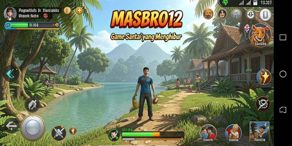 Screenshot gameplay MASBRO12 yang ceria dan menghibur.