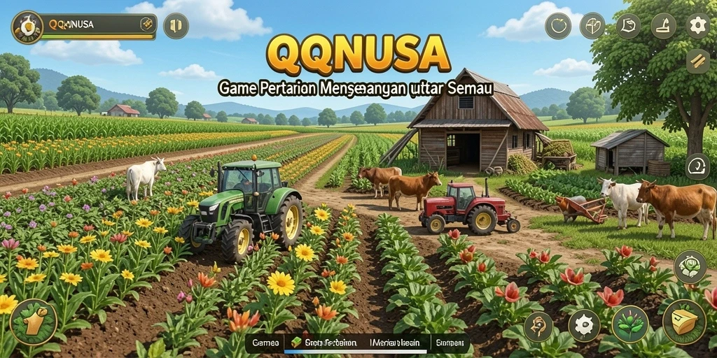 Screenshot menunjukkan gameplay seru dalam mengelola pertanian.