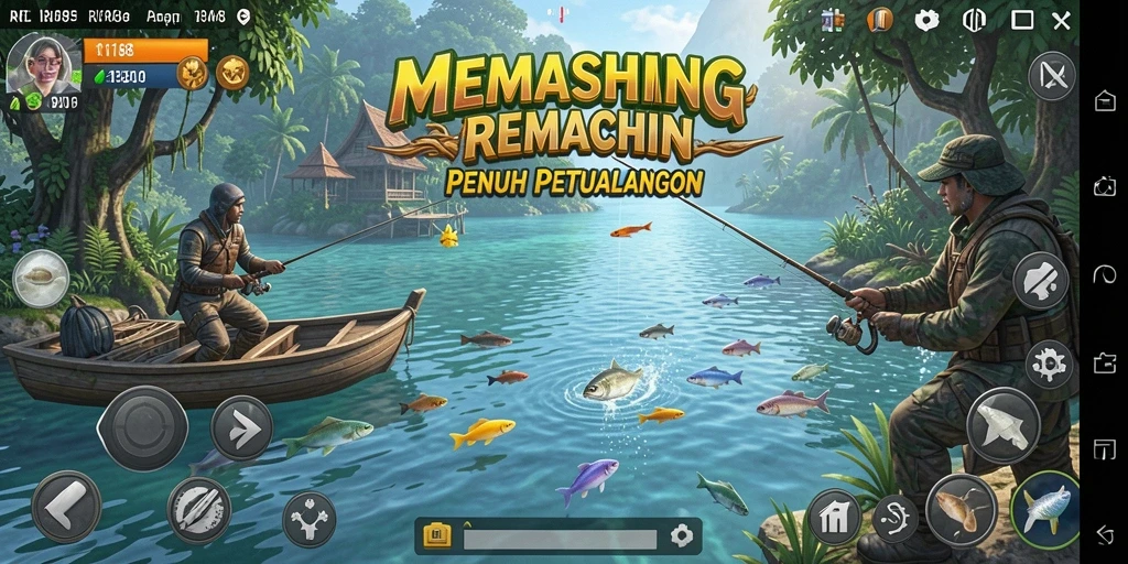 Tampilan gameplay RI188 menampilkan suasana memancing yang seru dan mendebarkan.