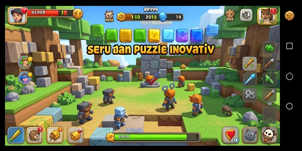 Tangkapan layar gameplay RR999 menampilkan tantangan puzzle seru dan menarik.