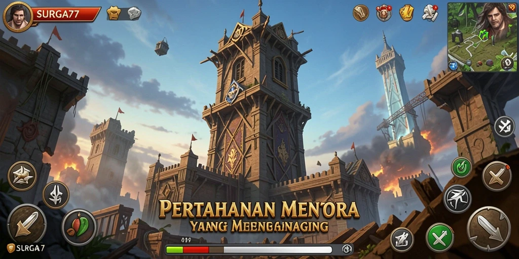 Gameplay menarik SURGA77 menunjukkan strategi Tower Defense yang mendebarkan.