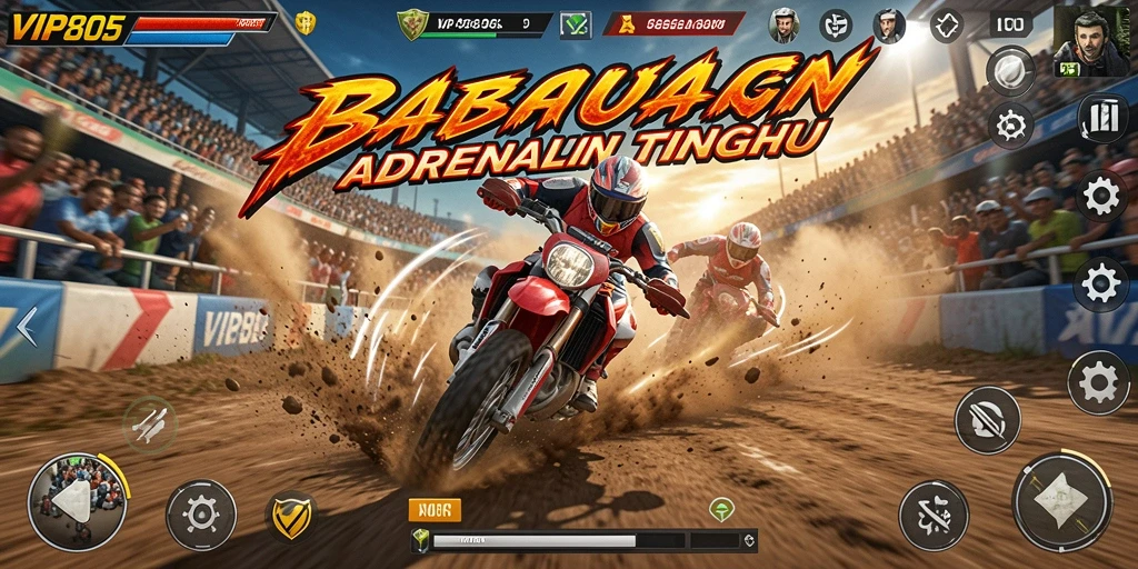 Screenshot utama VIP805 menampilkan aksi balapan yang mendebarkan.