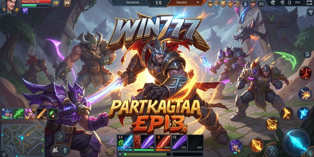 Tampilan gameplay MOBA yang seru dan kompetitif di WIN777.